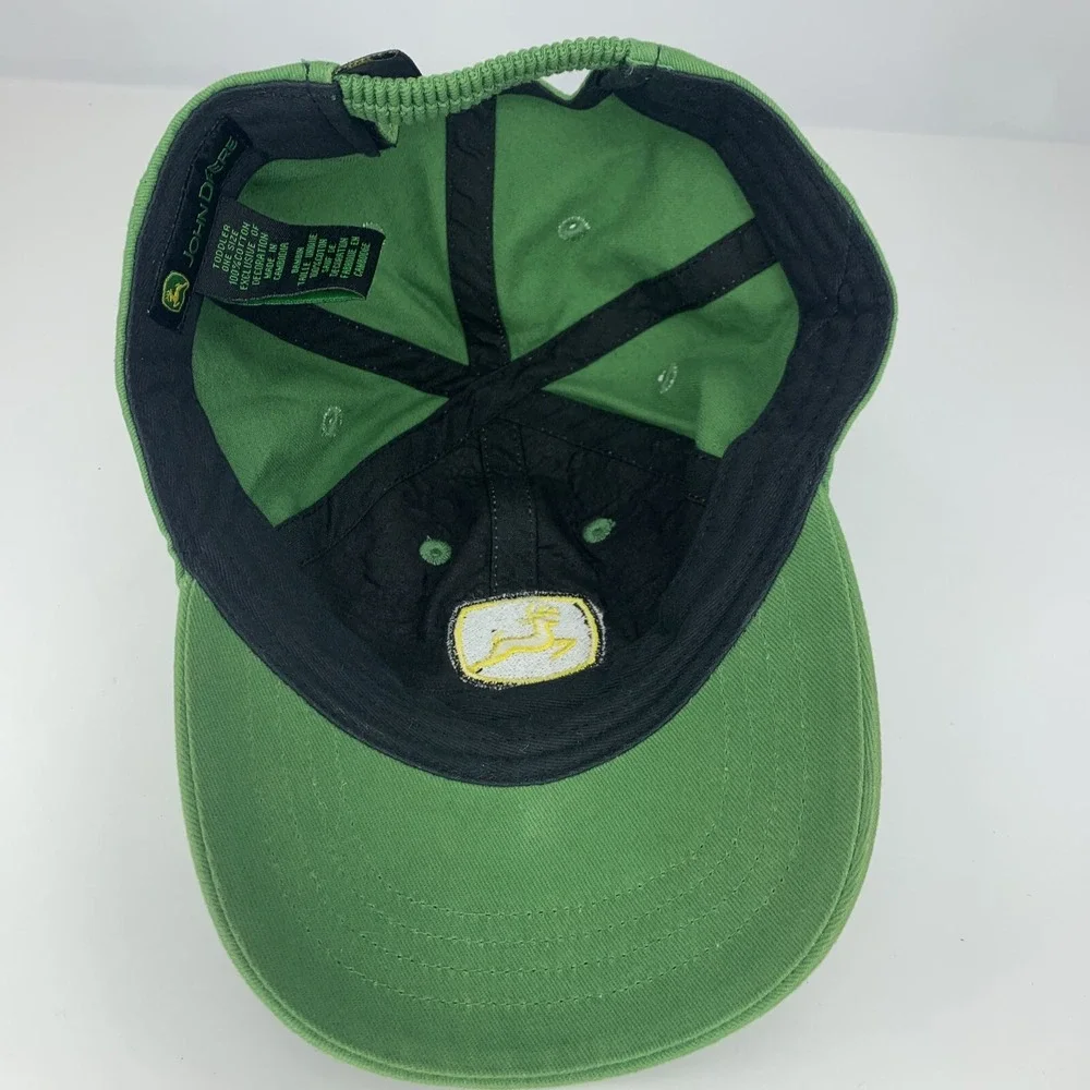 John Deere Hat Youth / Toddler Size Stretch Green Cap w/ No Hard Button On Top